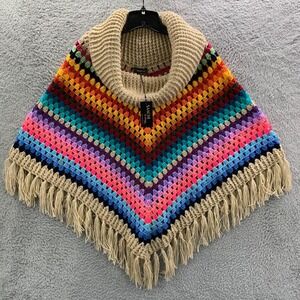 NWT SAACHI Sweater Jacket Womens One Size Cardigan Top Earth To Sky Poncho